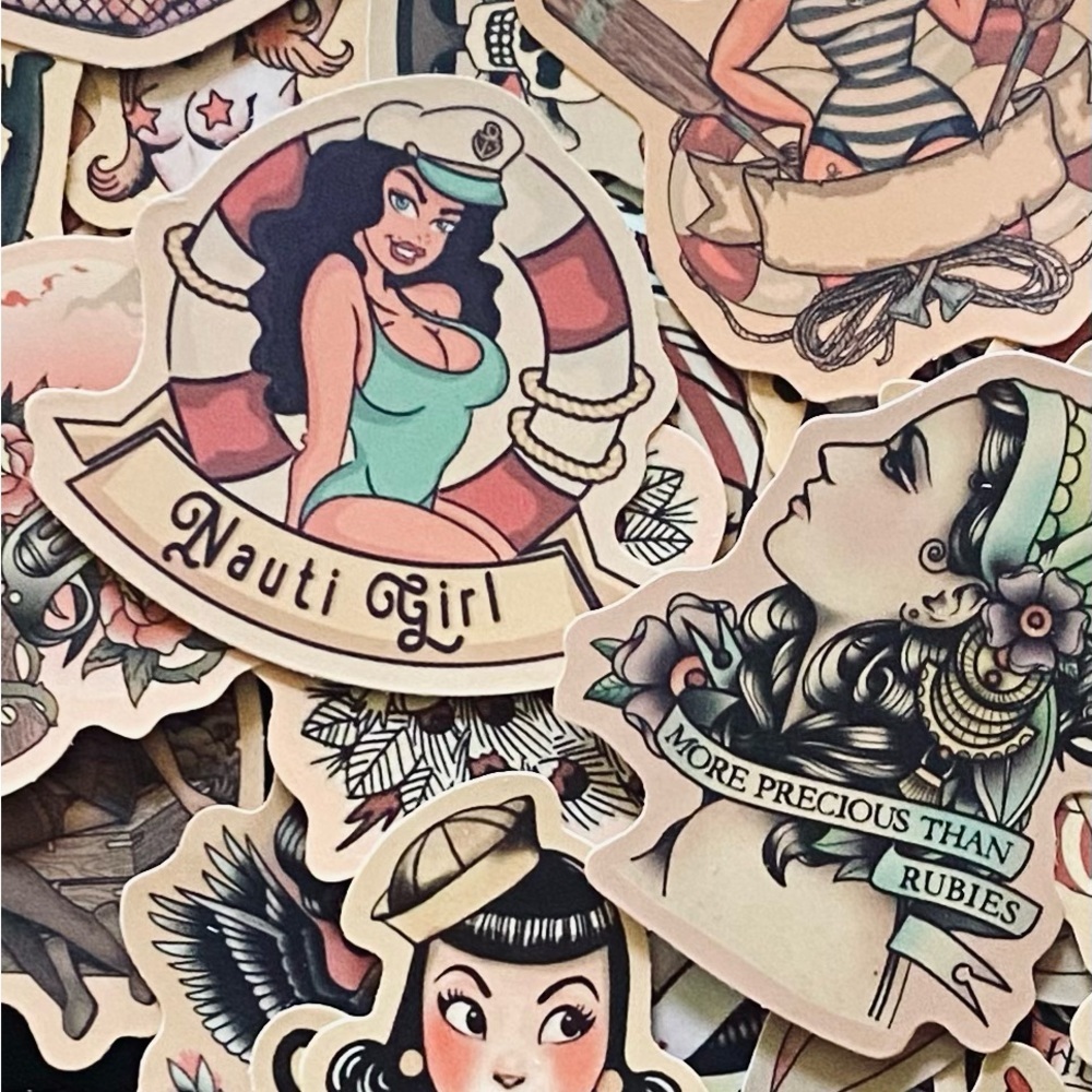 Vintage Pin-Up Style Home Design Stickers